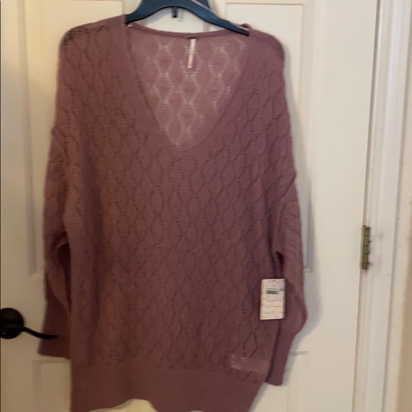 Free People say hello sweater in lilac - Picture 4 of 7